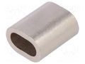 Ferrule; copper; for rope; Ørope: 8mm; L: 28mm; nickel KRAFTBERG TZ-8