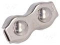 Rope clamp duplex; acid resistant steel A4; for rope; Ørope: 4mm KRAFTBERG ZLR2-4-A4