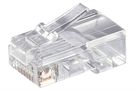 RJ45 Modular Plug for Round Cables, 8-Pin, RJ45 male (8P8C), transparent - to crimp onto telephone round cabless, unshielded 58627