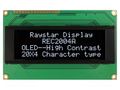 Display: OLED; alphanumeric; 20x4; Dim: 98x60x10mm; white; PIN: 16 RAYSTAR OPTRONICS REC002004AWPP5N001