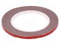 Tape: fixing; W: 6mm; L: 5.5m; Thk: 1.1mm; acrylic; grey; max.230°C 3M 3M-110-6-5