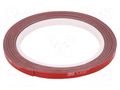 Tape: fixing; W: 6mm; L: 5m; Thk: 0.6mm; acrylic; grey; max.230°C 3M 3M-60-6-5