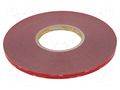 Tape: fixing; W: 9mm; L: 33m; Thk: 0.6mm; acrylic; grey; max.230°C 3M 3M-60-9-33