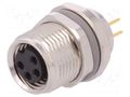 Connector: M8; female; PIN: 4; unshielded; socket; IP67; 30V; 2÷4.5mm TE Connectivity T4041017041-000