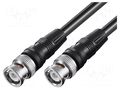 Cable; 0.5m; BNC male,both sides; shielded twofold; PVC; black MFG BNC-075-0.5