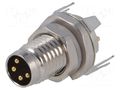 Connector: M8; male; PIN: 4; shielded; socket; IP67; 30V; 2.5÷4mm TE Connectivity T4040034041-000