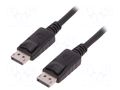 Cable; DisplayPort plug,both sides; DisplayPort 1.1; 2m; black QOLTEC QOLTEC-50453