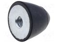 Vibration damper; M8; Ø: 50mm; rubber; L: 61mm; H: 8mm; 909N; steel ELESA+GANTER DVA7-50-61-M8-55