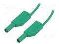 Test lead; 19A; banana plug 4mm,both sides; Urated: 1kV; green STÄUBLI SLK410-E/N-02525