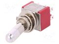 Switch: toggle; Pos: 2; DPDT; ON-ON; 2A/250VAC; 5A/28VDC; 7000; IP40 C&K 7201K2ZQE