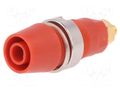 Connector: 4mm banana; socket; 32A; 1kV; red; gold-plated; screw SCHÜTZINGER SAB6922AU-RT