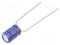 Capacitor: electrolytic; THT; 10uF; 63VDC; Ø5x7mm; Pitch: 5mm; ±20% SAMWHA SS1J106M05007PA18P