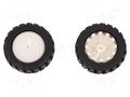 Wheel; white,black; Shaft: D spring; push-in; Ø: 42mm; W: 19mm; 2pcs. DFROBOT DF-FIT0085