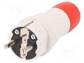 Connector: AC supply; male; plug; 2P+PE; 250VAC; 16A; Colour: grey PLASTROL WT-54/GR-RD