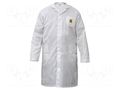 Coat; ESD; M,men's; cotton,polyester,carbon fiber; white; 1÷100MΩ ELME PEQ909W/M