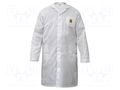 Coat; ESD; L,men's; cotton,polyester,carbon fiber; white; 1÷100MΩ ELME PEQ909W/L