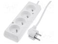 Extension lead; 3x1.5mm2; Sockets: 4; PVC; white; 10m; 16A JONEX PS-470/1.5-10.0