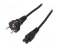Cable; CEE 7/7 (E/F) plug,IEC C5 female; 1.8m; black; 10A; 250V DIGITUS AK-440103-018-S