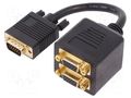 Device: VGA splitter; black; 200mm; Core: Cu; 28AWG DIGITUS AK-310400-002-S