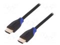 Cable; HDMI plug,both sides; 5m; black; HDMI 2.0 LOGILINK CH0064