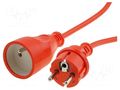 Extension lead; 3x1.5mm2; Sockets: 1; PVC; orange; 40m; 10A JONEX PS-170/40-1.5