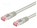 Patch cord; RJ45 plug,both sides; S/FTP; 6a; stranded; Cu; LSZH Goobay S/FTP6A-CU-010GY