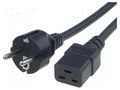 Cable; 3x1.5mm2; CEE 7/7 (E/F) plug,IEC C19 female; PVC; 5m; 16A LIAN DUNG SN25-3/15/5BK