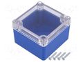 Enclosure: multipurpose; X: 80mm; Y: 82mm; Z: 55mm; ABS; blue; gasket KRADEX Z111PH/BL