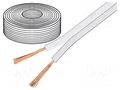 Wire: loudspeaker cable; 2x2.5mm2; stranded; CCA; white Goobay SC-CCA2X2.50-WH100