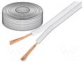 Wire: loudspeaker cable; 2x0.75mm2; stranded; OFC; white Goobay SC-CU2X0.75-WH025