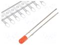 LED; red; 3mm; 10÷15mcd; 30°; Front: convex; 1.8÷2.4VDC; Ammo Pack OPTOSUPPLY OSNR3134B-T