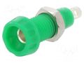 Connector: 4mm banana; socket; 10A; 250VAC; 28.5mm; green; soldered DELTRON 563-0400