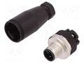 Connector: M12; plug; male; PIN: 4; external thread,threaded joint BINDER 99-0429-14-04