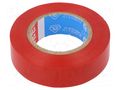 Tape: electrical insulating; W: 15mm; L: 10m; Thk: 0.15mm; red; 240% TESA 53988-15/10-RD