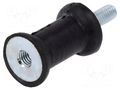 Vibration damper; M6; Ø: 20mm; rubber; L: 30mm; Thread len: 18mm ELESA+GANTER DVC2-434079