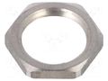 Nut; PG9; stainless steel; 22mm; Thread: PG; GM-INOX HUMMEL HUMMEL-1161090008