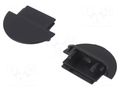 Cap for LED profiles; black; 2pcs; ABS; with hole; GROOVE14 TOPMET TOP-A3110002