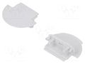 Cap for LED profiles; grey; 2pcs; ABS; with hole; GROOVE14 TOPMET TOP-A3110022