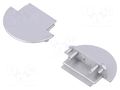 Cap for LED profiles; silver; 2pcs; ABS; with hole; GROOVE14 TOPMET TOP-A3110040