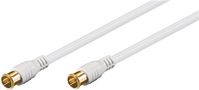 F-Quick SAT Antenna Cable (80 dB), Double Shielded, 5 m, white - gold-plated, F plug (quick) > F plug (quick) (fully shielded) 62747