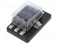 Fuse boxes; 19mm; 30A; screw; Leads: M4 screws; Body: black; ways: 6 SCI R3-76-07-3L106