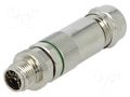 Connector: M12; plug; PIN: 8; male; X code-ProfiNET; for cable; IP67 BULGIN MBNI12FIM08XSCPG9