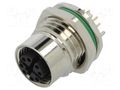 Connector: M12; socket; PIN: 8; female; X code-ProfiNET; THT; IP67 BULGIN MBNI12RPF08XPCM16