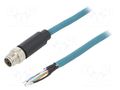 Cable: for sensors/automation; PIN: 8; male; X code-ProfiNET; IP67 BULGIN TPU12FIM08XFI020PU