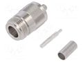 Connector: N; plug; female; straight; crimped; for cable; PTFE TELEGÄRTNER J01021A0063