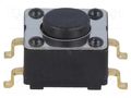Microswitch TACT; SPST; Pos: 2; 0.01A/28VDC; 6.2x6.2x4.4mm; 4.4mm NKK SWITCHES HP0315AFKP4-S