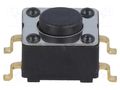 Microswitch TACT; SPST; Pos: 2; 0.01A/28VDC; 6.2x6.2x4.4mm; 4.4mm NKK SWITCHES HP0315AFKP4-S