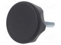 Knob; Ø: 45mm; Ext.thread: M8; 30mm; technopolymer PA; Cap: black ELESA+GANTER ELK.45P-M8X30-C1