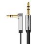 Ugreen flat angled cable AUX audio cable 3.5 mm mini jack 0.5 m black (AV119 10596), Ugreen 6957303807147 6957303807147