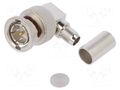 Connector: BNC; plug; male; angled 90°; 75Ω; soldering,crimped TELEGÄRTNER J01002A1356
